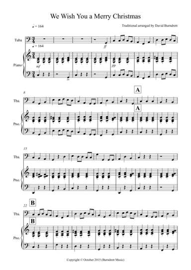 We Wish You a Merry Christmas for Tuba and Piano (arr. David Burndrett)