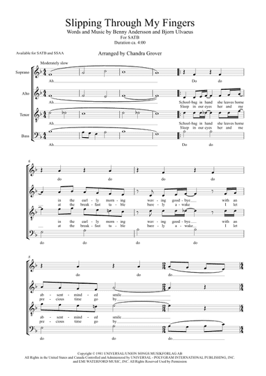 Slipping Through My Fingers (arr. Chandra Grover)