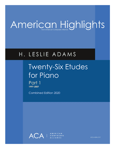 [Adams] 26 Etudes for Solo Piano, Vol. 1
