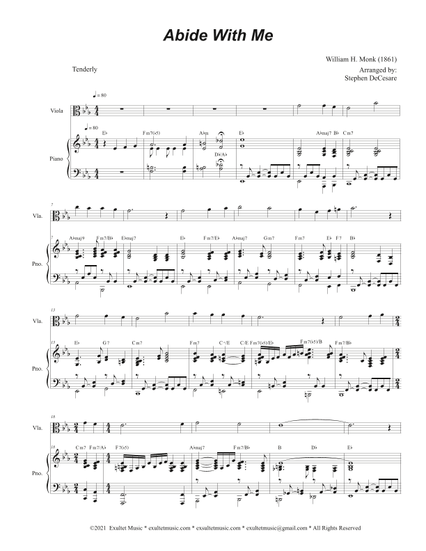 Abide With Me (Viola solo and Piano) (arr. Stephen DeCesare)