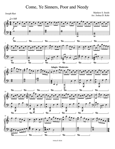 Come Ye Sinners, Poor And Needy (arr. Joshua D. Kohr)