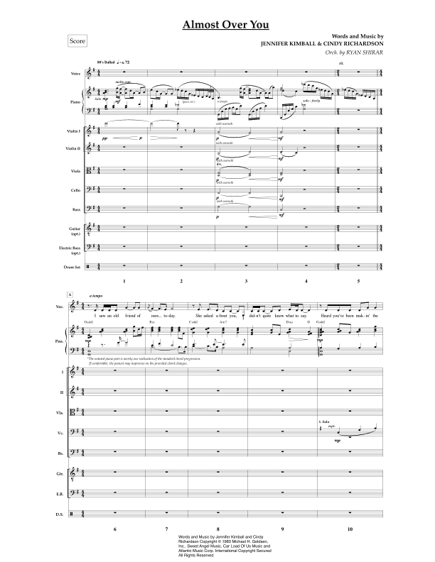 Almost Over You (arr. Ryan Shirar)