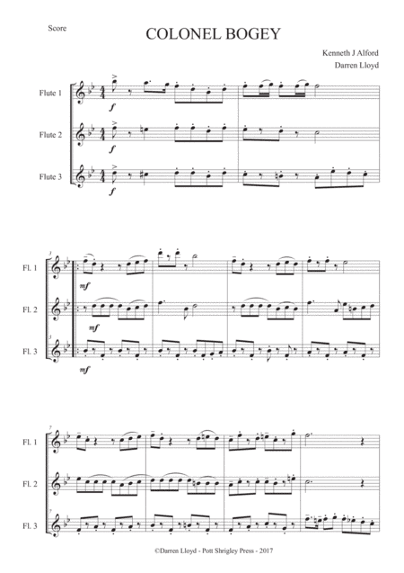 Colonel Bogey - Flute trio (arr. Darren loyd)