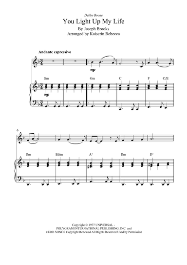 You Light Up My Life (arr. Kaiserin Rebecca)