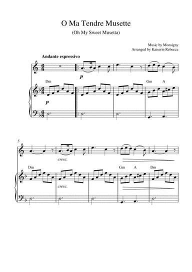 O Ma Tendre Musette (Oh My Sweet Musetta) (English horn solo and piano accompaniment) (arr. Kaiserin Rebecca)