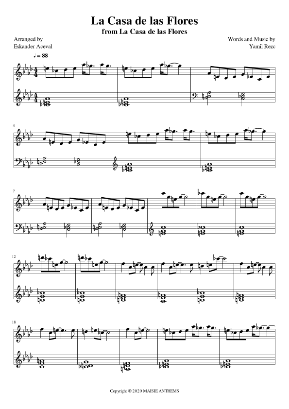 La Casa De Las Flores (arr. Eskander Aceval)