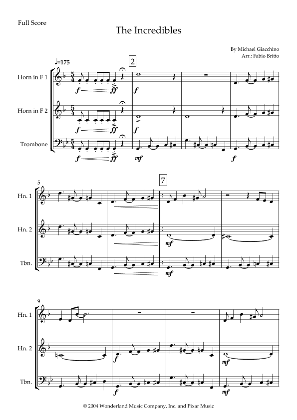 The Incredibles (main Theme) (arr. Fabio Britto)