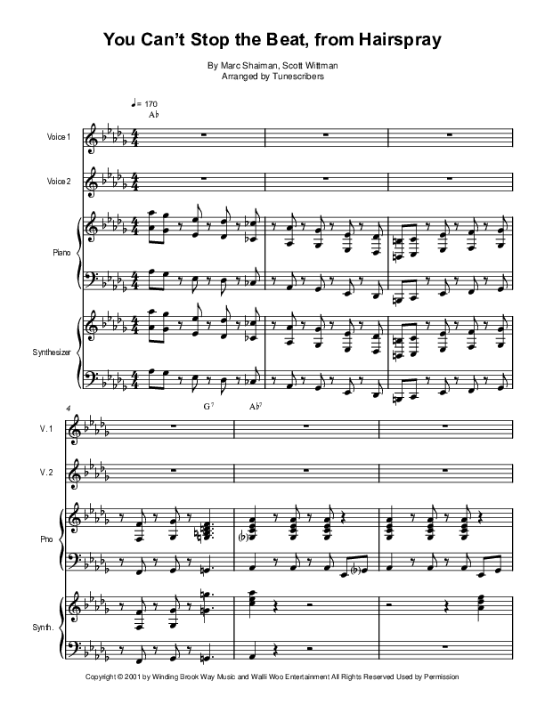 You Can't Stop the Beat, from Hairspray (arr. Tunescribers)