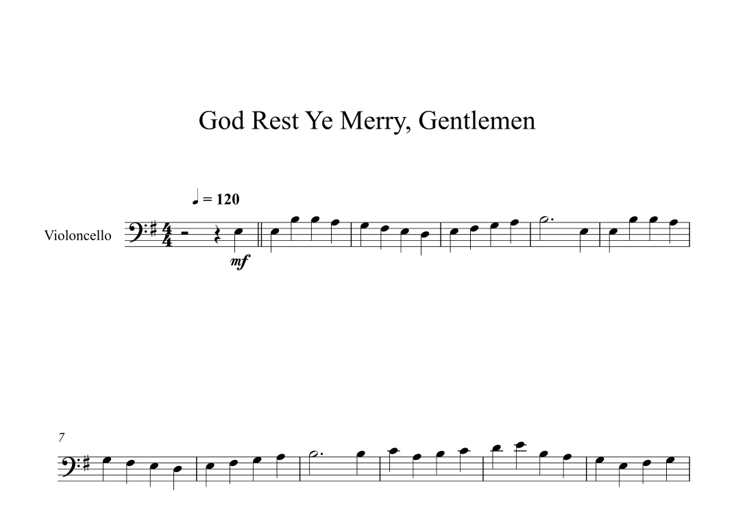 God Rest Ye Merry, Gentlemen (Cello) (arr. Digital Book Music)
