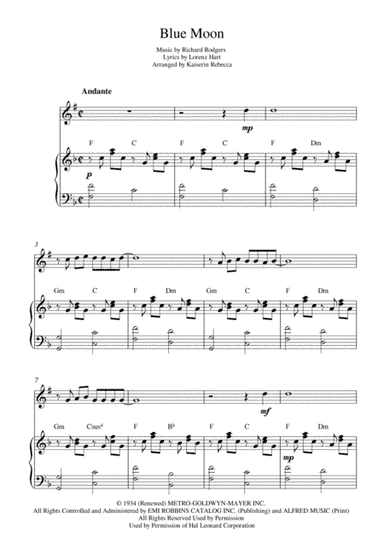Blue Moon (arr. Kaiserin Rebecca)