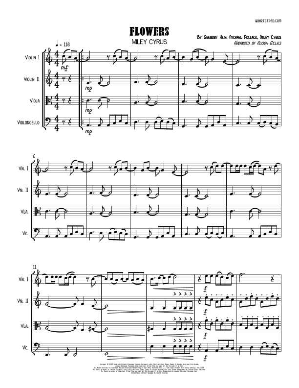 Flowers (arr. Alison Gillies)