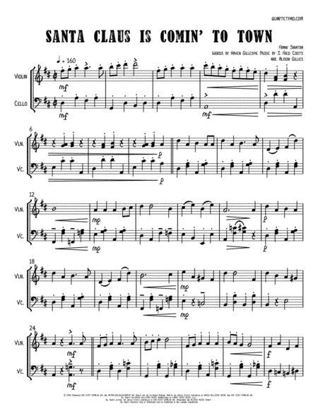 Santa Claus Is Comin' To Town (arr. Alison Gillies)