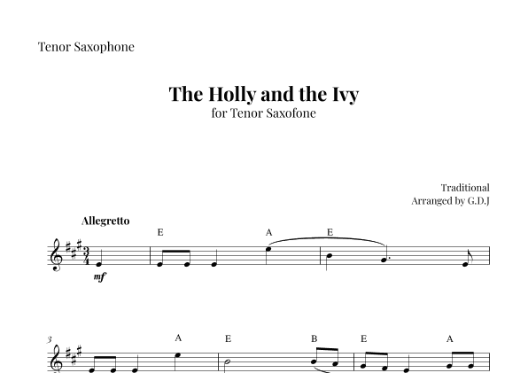 The Holly and the Ivy (arr. GDJ)