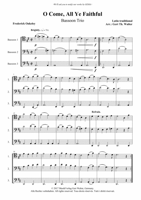 O Come, All Ye Faithful (arr. Gert Th. Walter)