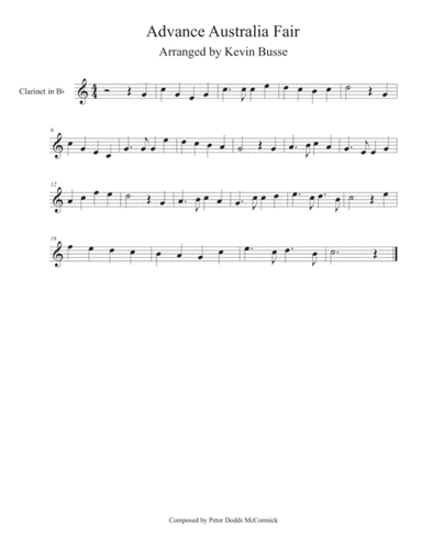 Advance Australia Fair - Clarinet (arr. Kevin Busse)