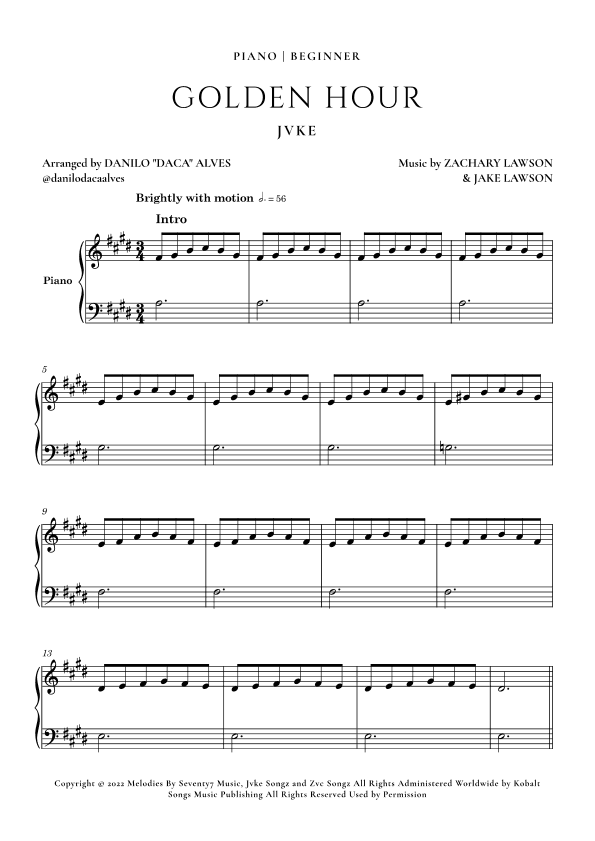 Golden Hour (arr. Danilo "Daca" Alves)