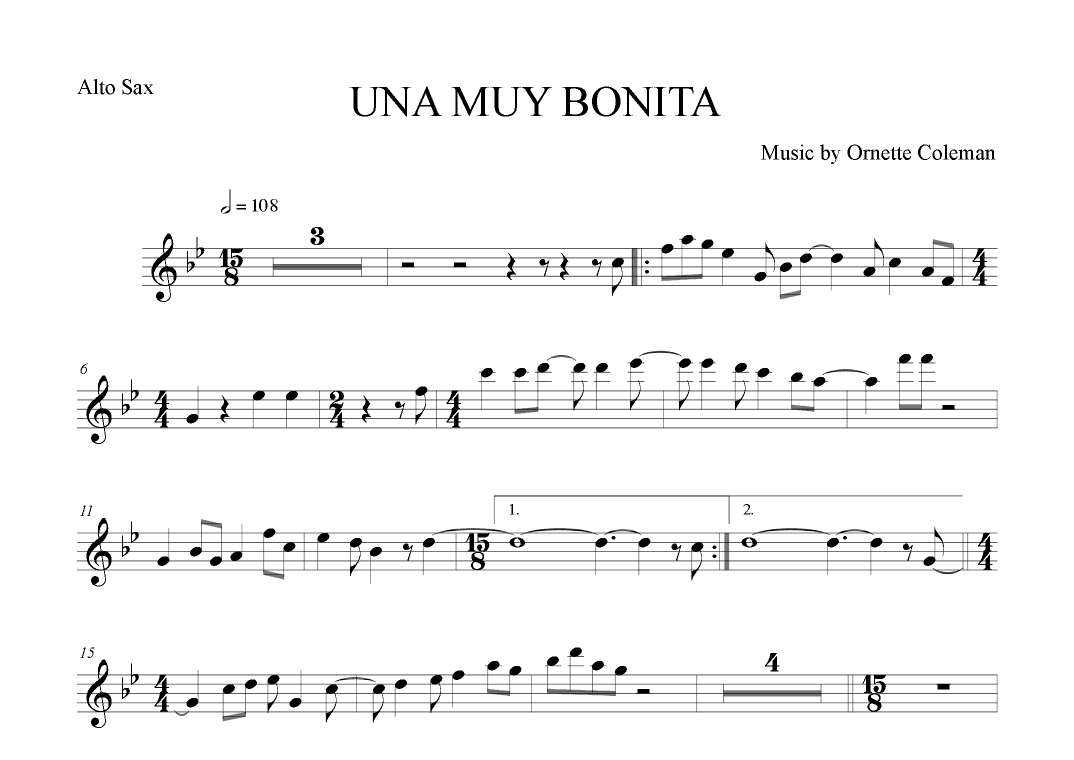 Una Muy Bonita (arr. The Sheet Music Library)