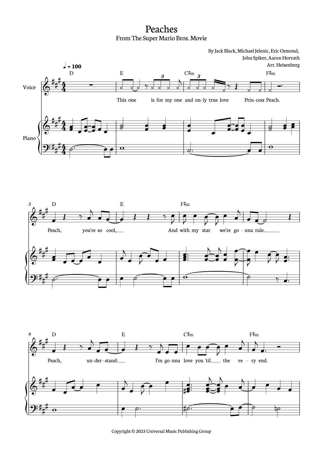 Peaches (arr. Heisenberg)