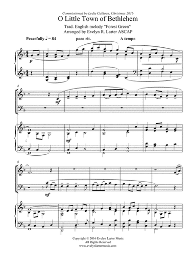 O Little Town Of Bethlehem (arr. Evelyn Larter Music)