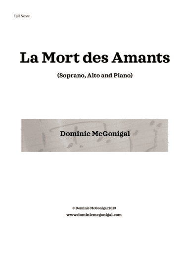 La Mort des Amants (Soprano, Alto, Piano)