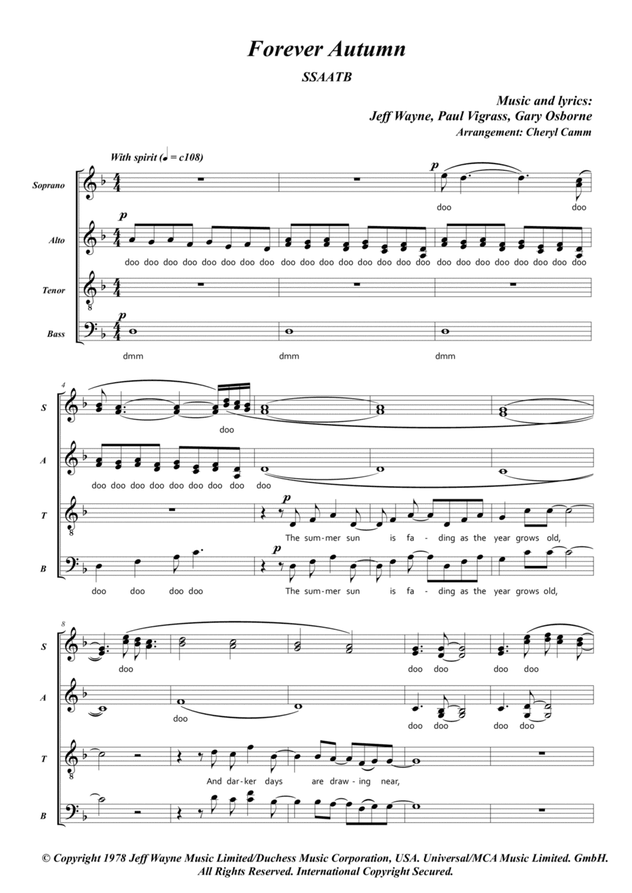 Forever Autumn (arr. Cheryl Camm)