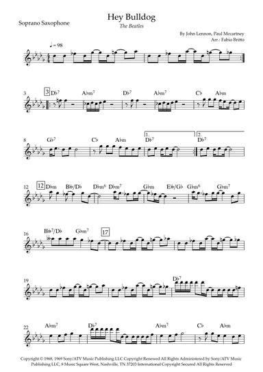 Hey Bulldog (arr. Fabio Britto)