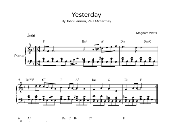Yesterday (arr. Magnum Watts)