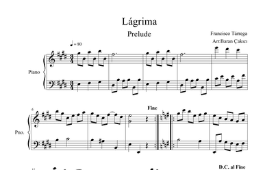 Lágrima (arr. Baran Çakıcı)
