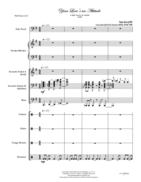 Your Love's An Attitude (foreign) (arr. Patrick Sheehan)