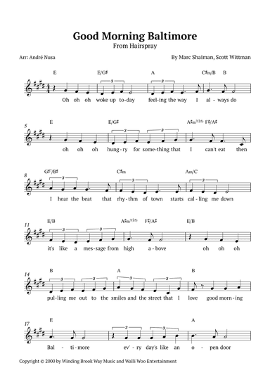 Good Morning Baltimore (arr. André Nusa)