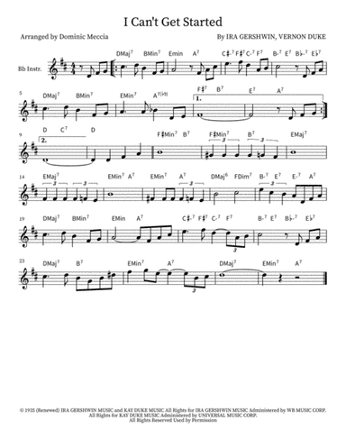 I Can't Get Started (arr. Dominic Meccia)