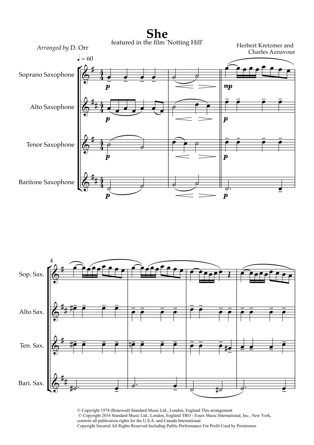 She (arr. Dorothy Orr)