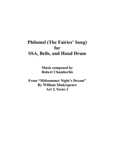 Philomel:  The Fairies' Song