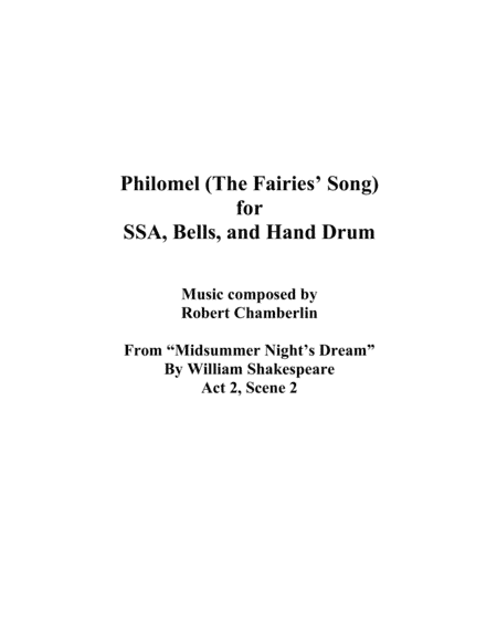 Philomel:  The Fairies' Song