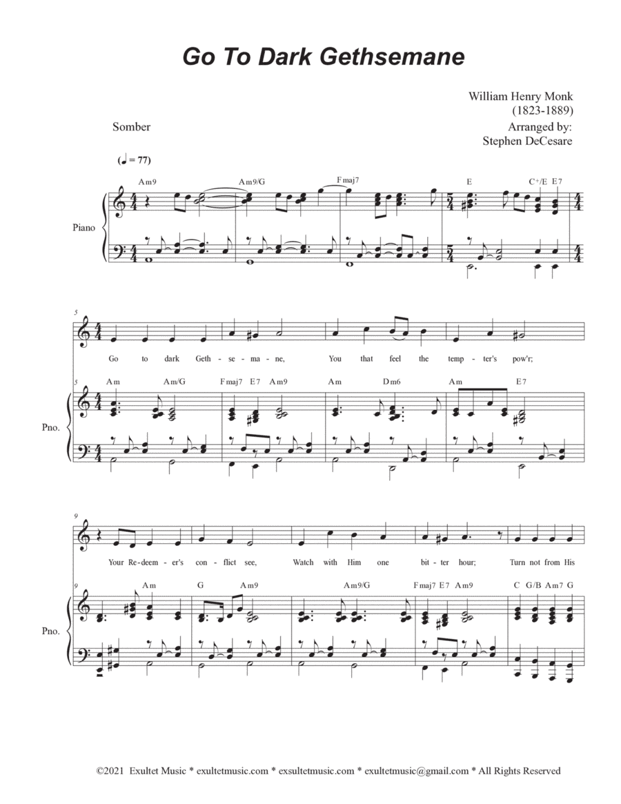 Go To Dark Gethsemane (Vocal Solo - High Key) (arr. Stephen DeCesare)