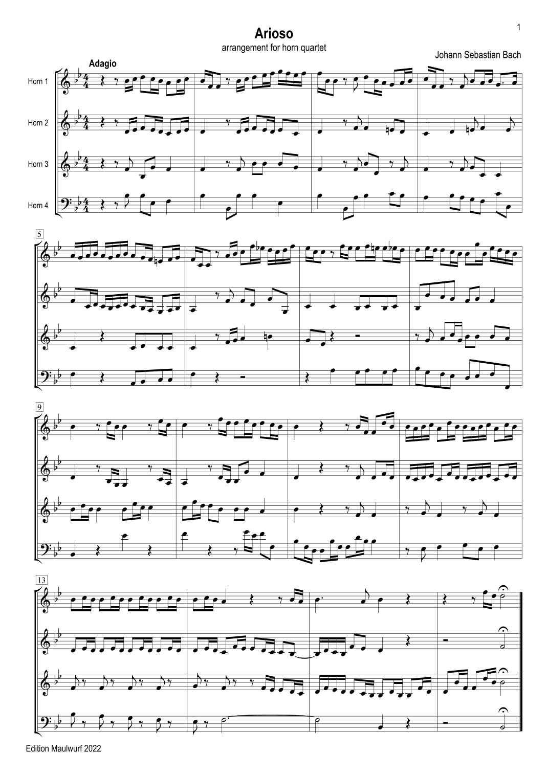 Arioso (arr. Edition Maulwurf)