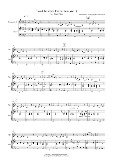 2 Christmas Favourites for Trumpet and Piano (volume one) (arr. David Burndrett)
