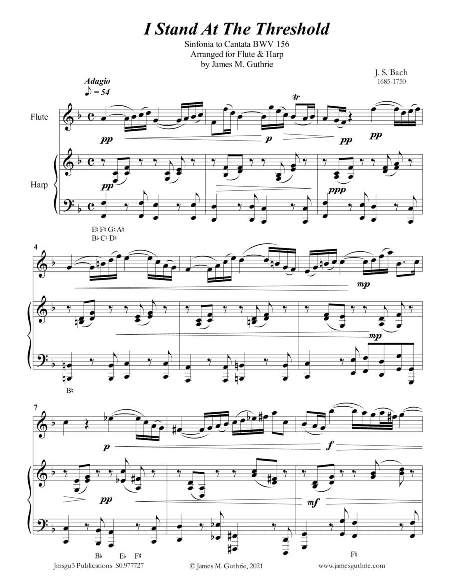 BACH: I Stand at the Threshold for Flute & Harp (arr. James M. Guthrie)