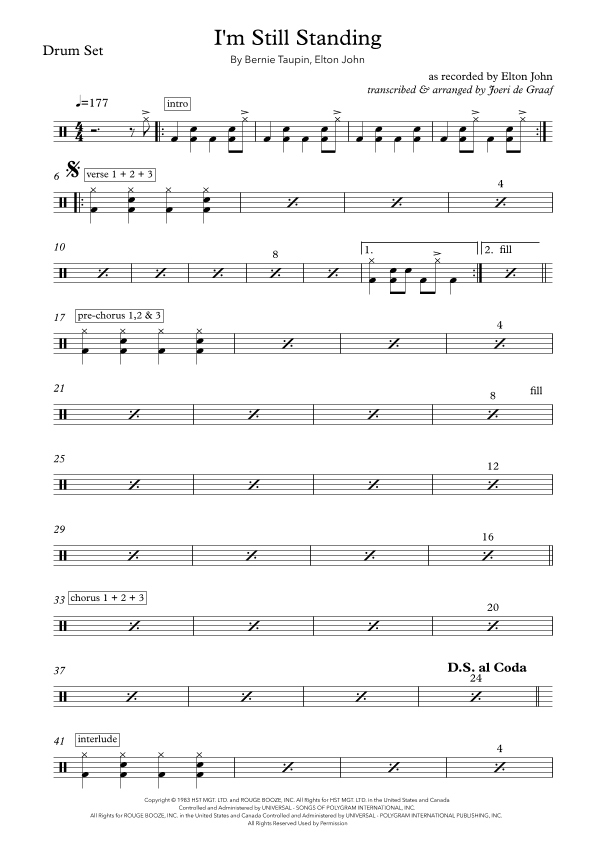 I'm Still Standing (arr. Joeri de Graaf)