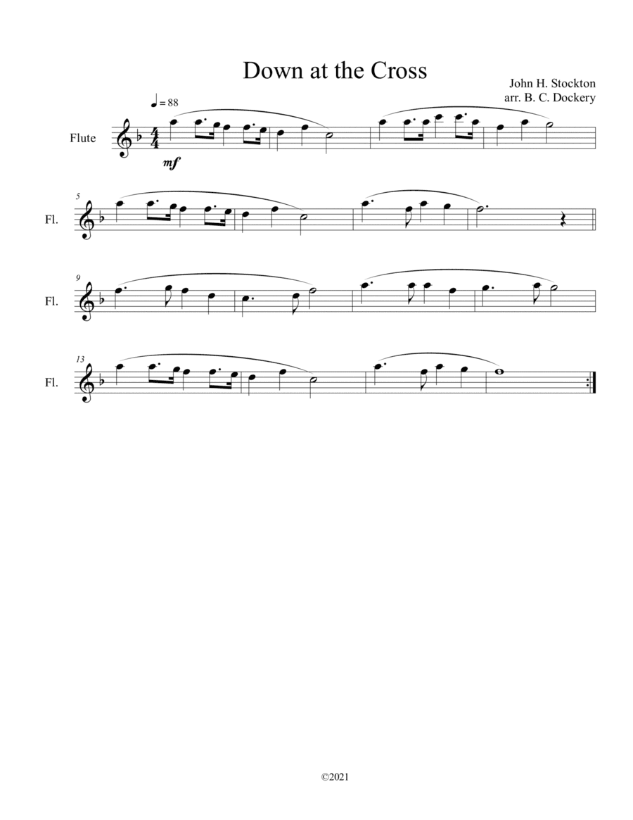 Down at the Cross (flute solo) (arr. B. C. Dockery)