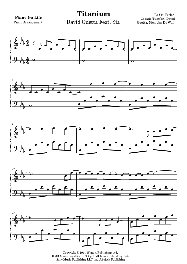 Titanium (arr. Piano Go Life)