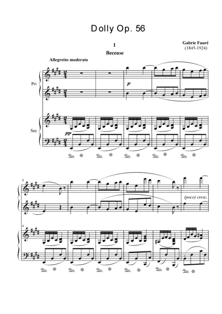 Faure - Dolly Suite, Op.56 for four-hands piano (arr. MPS)