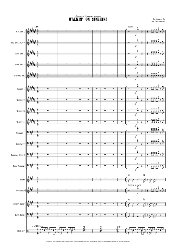 Walking On Sunshine (arr. Daryl McKenzie)