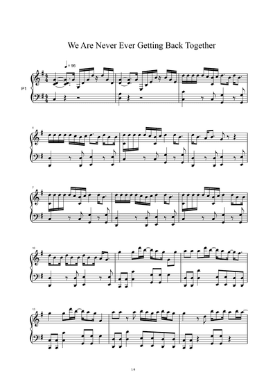 We Are Never Ever Getting Back Together (arr. Taylor Swift)