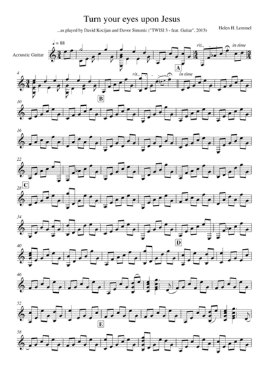 Turn your eyes upon Jesus (guitar & viola) - INTERMEDIATE (arr. David Kocijan & Davor Simunic)