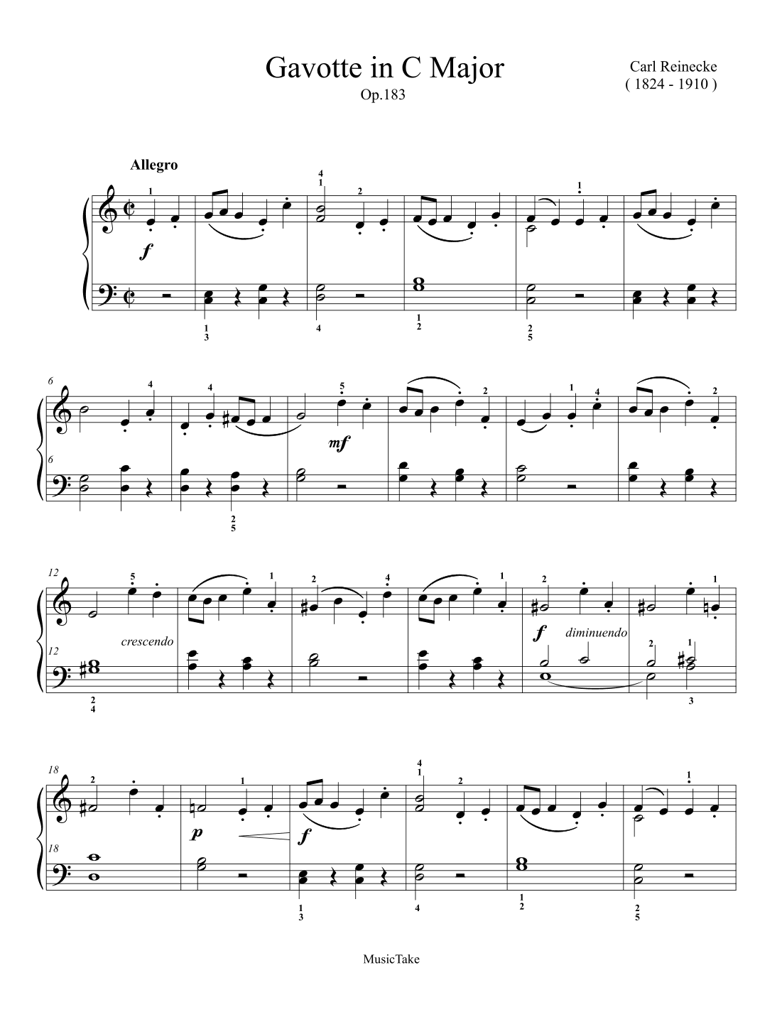 Reinecke Gavotte in C Major Op.183 (arr. Ben Choupak)