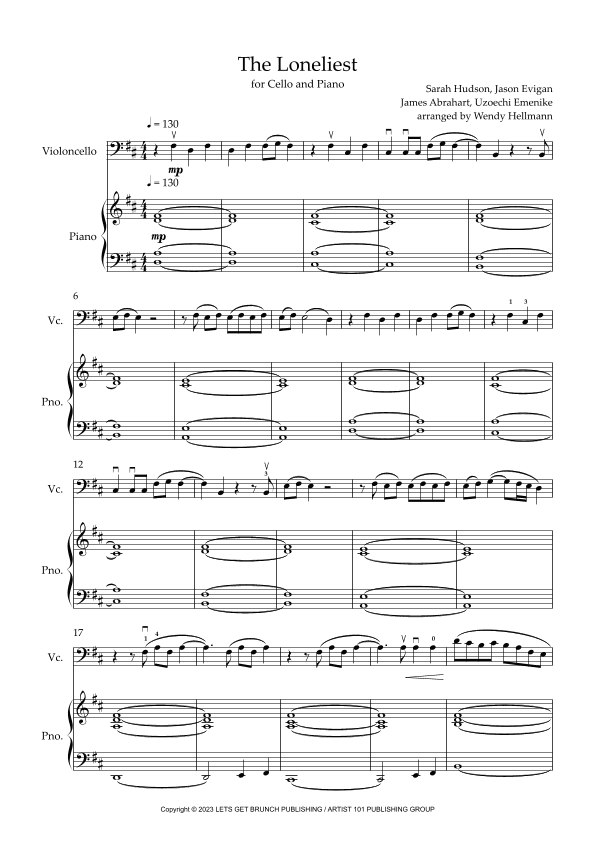 The Loneliest (arr. Wendy Hellmann)