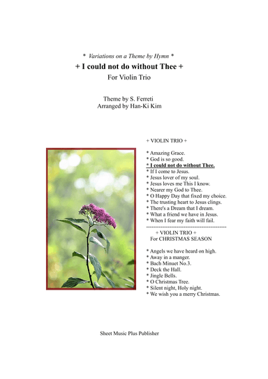 I could not do without Thee(For 3 Violins,2Vns and Va)) (arr. Han-Ki Kim)