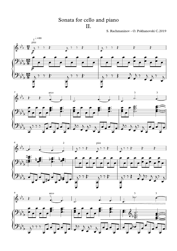 Rachmaninov Cello Sonata arranged for violin and piano, second movement