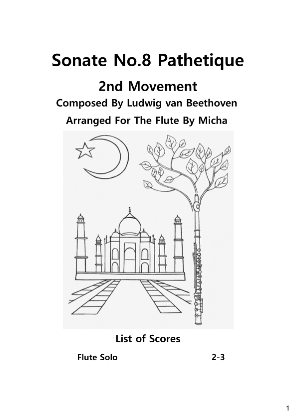 Sonate No.8 Pathetique 2nd Movement By Beethoven For Flute (arr. Micha)